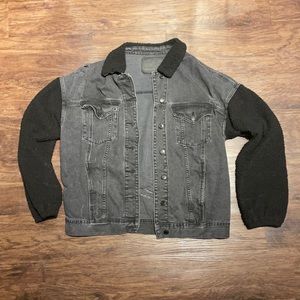 Distressed Black Jean Jacket